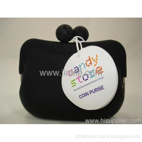 Authentic New Candy Store Black Silicone Framed Coin Purse/pouch/bag
